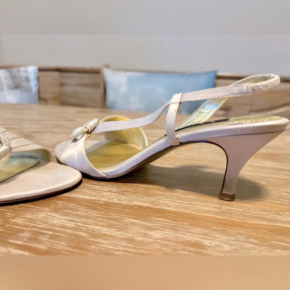 Nina “Haily” Satin Open-Toe Dress Shoes